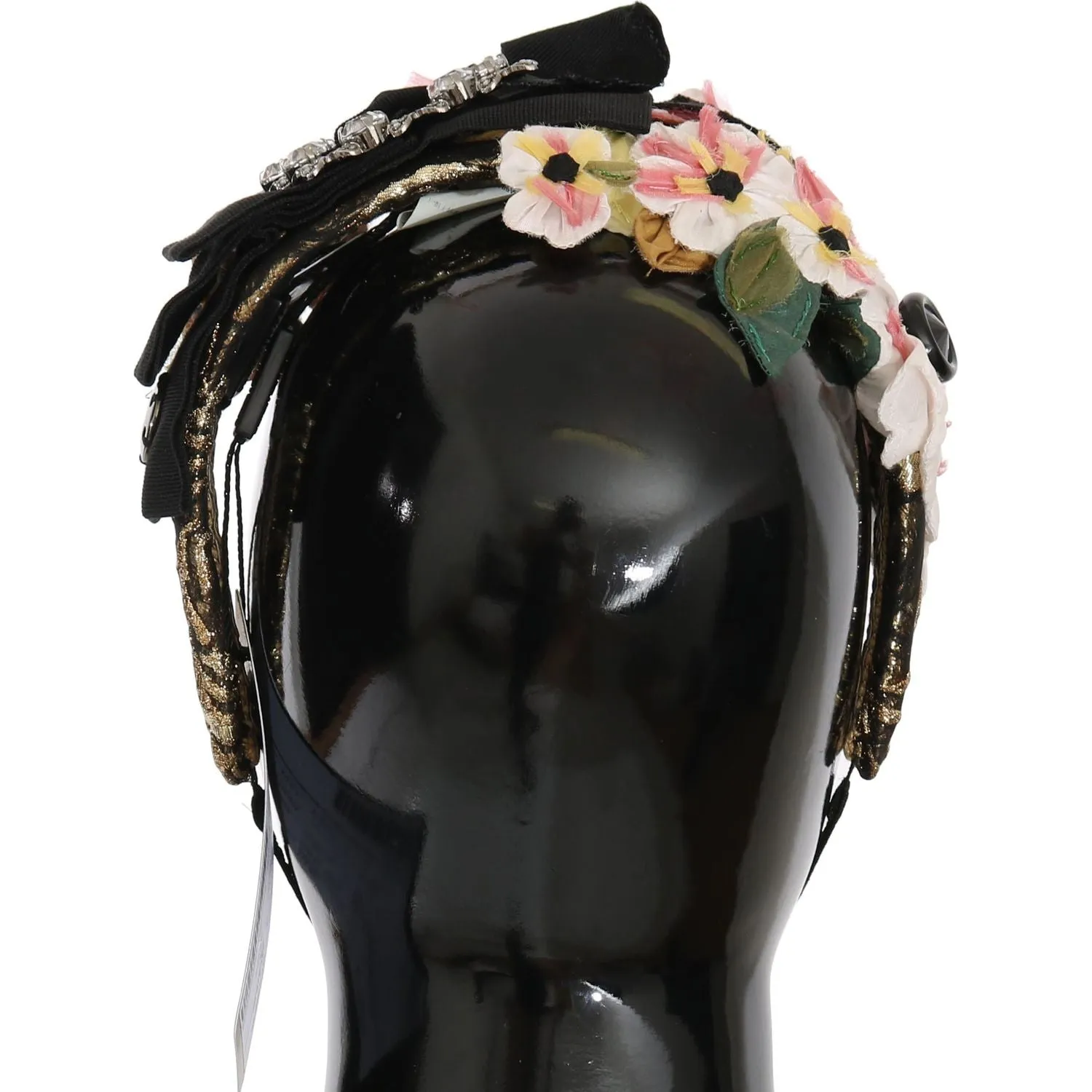 Dolce & Gabbana Elegant Crystal-Embellished Floral Headband