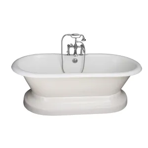 Duet 67" Cast Iron Double Roll Top Tub Kit-Polished Chrome Accessories