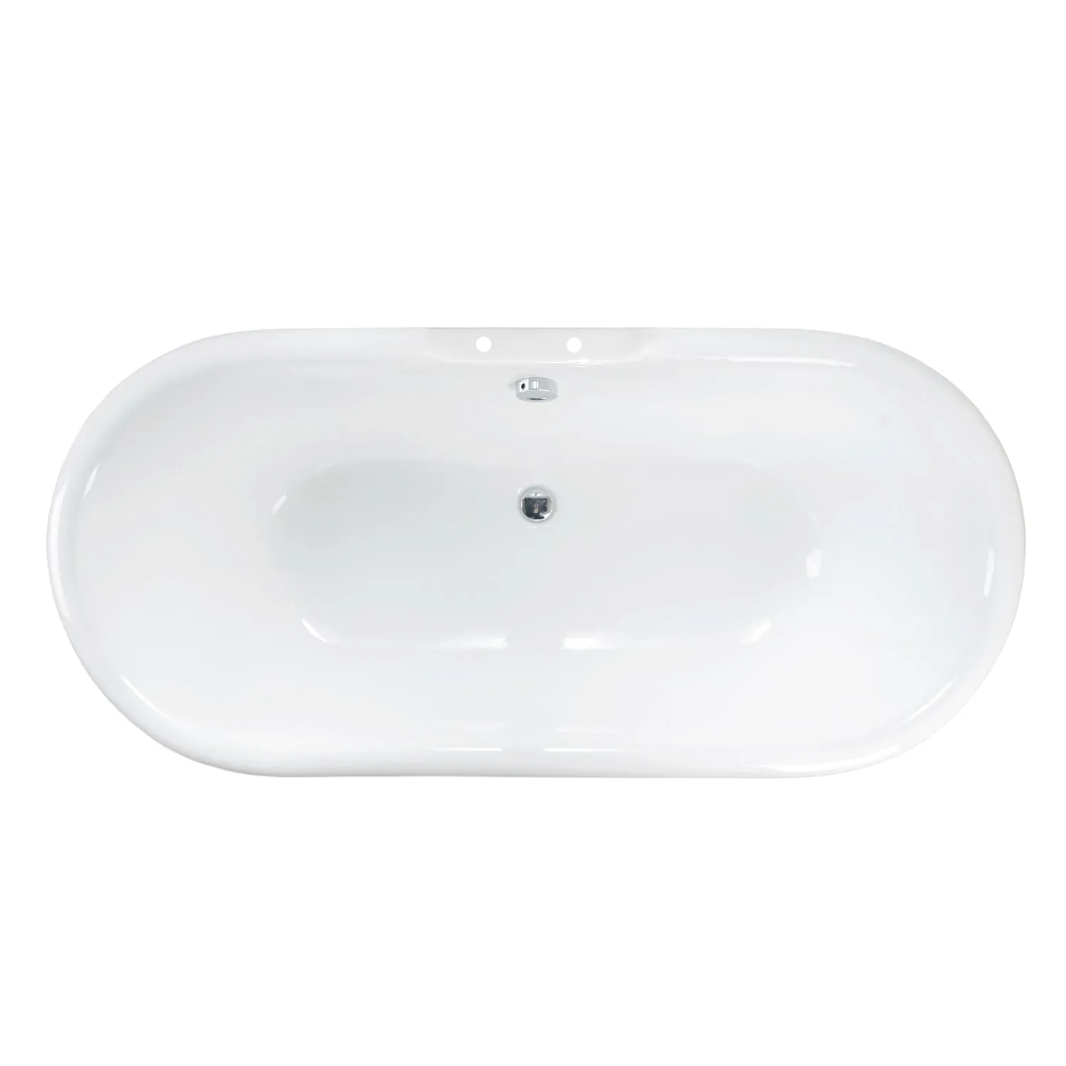 Duet 67" Cast Iron Double Roll Top Tub Kit-Polished Chrome Accessories