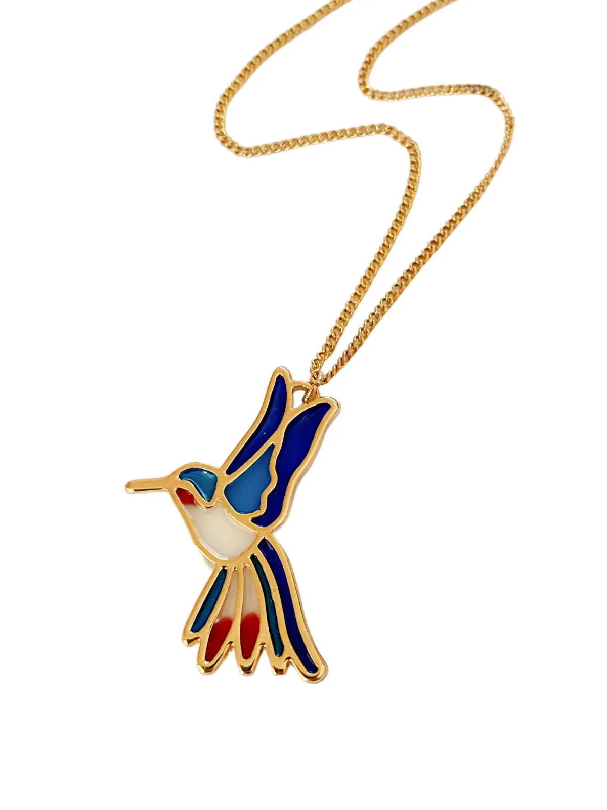 Enamel Hummingbird Necklace