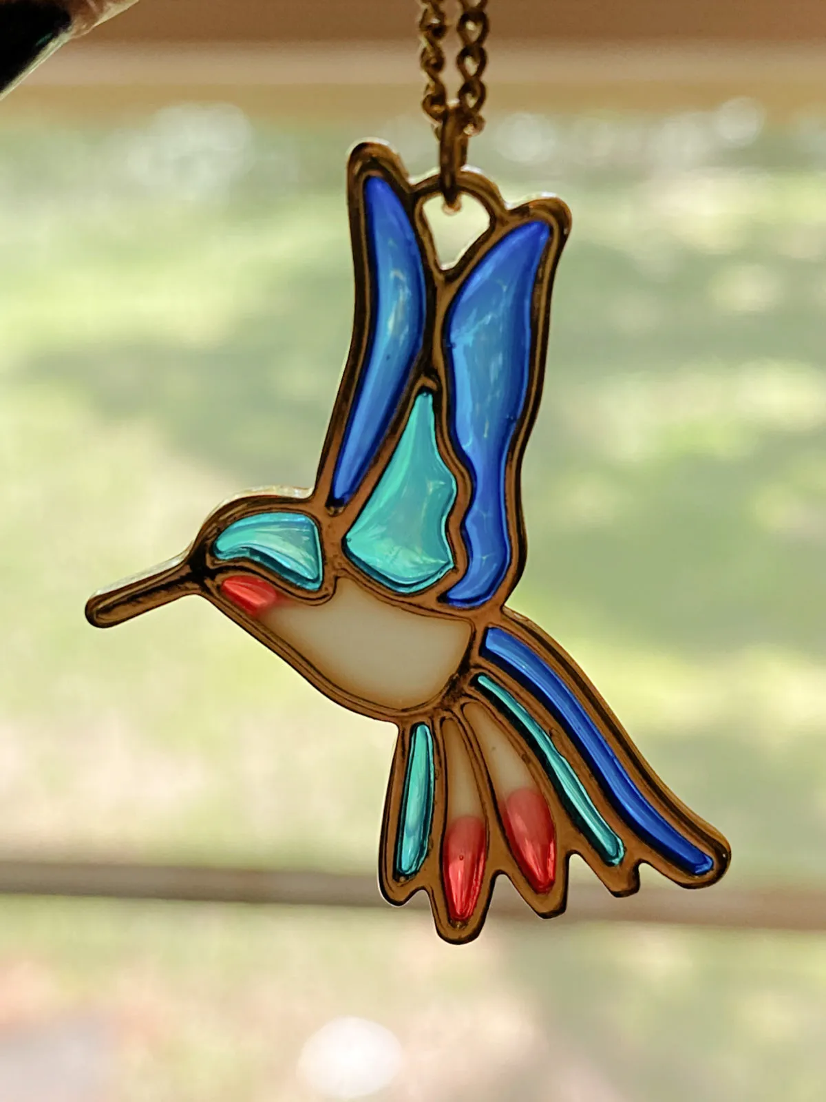 Enamel Hummingbird Necklace