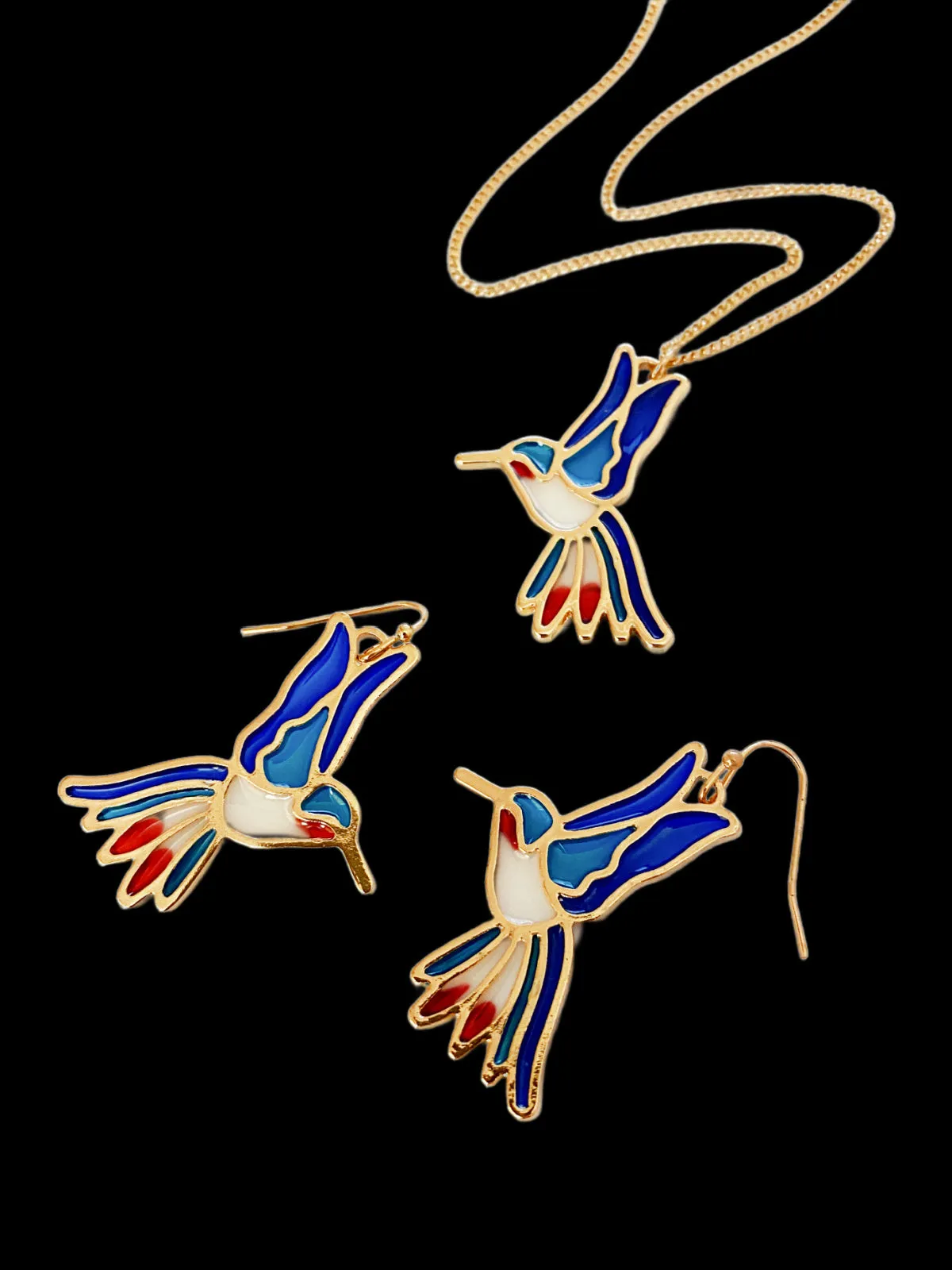 Enamel Hummingbird Necklace