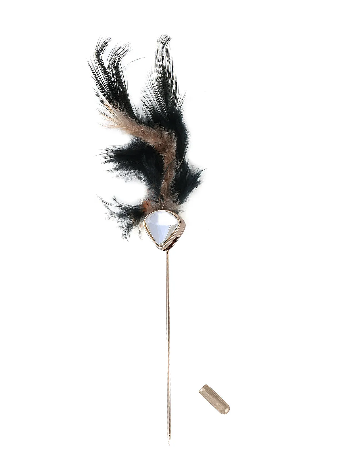 Feather & Diamond Designer Lapel Pin