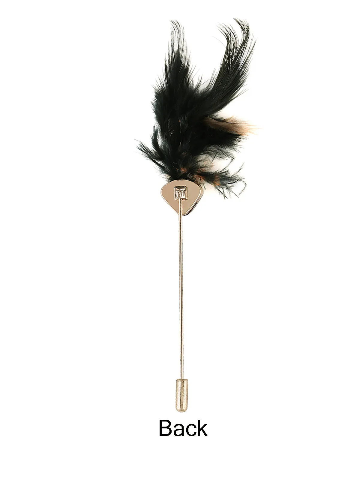 Feather & Diamond Designer Lapel Pin