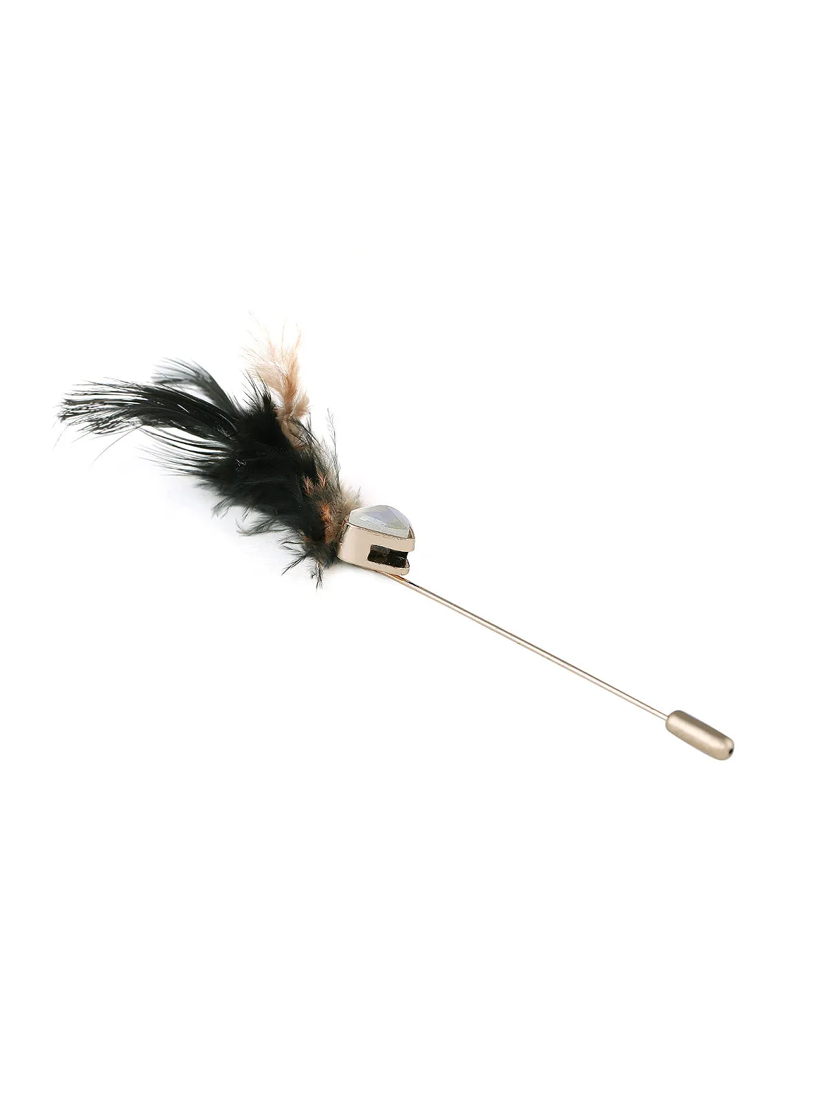 Feather & Diamond Designer Lapel Pin