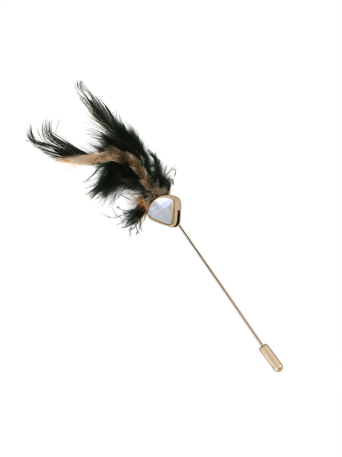 Feather & Diamond Designer Lapel Pin