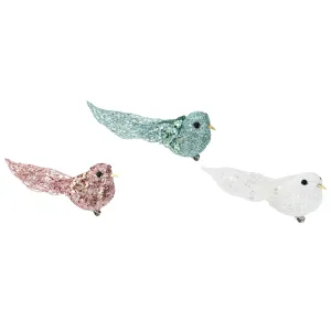 Glitter Sequins Bird Clip Asst