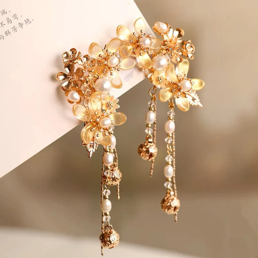 Hair Clip: Golden Blooms