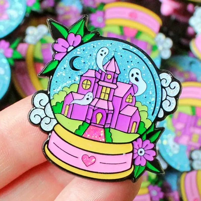 Haunted Snowglobe Enamel Pin