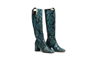 Iconic Tom Ford for Gucci - Python Blue Boots - IT  7 1/2