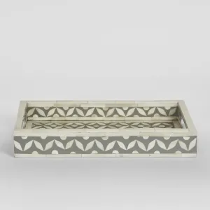 Isla Bone Inlay Tray Grey/White