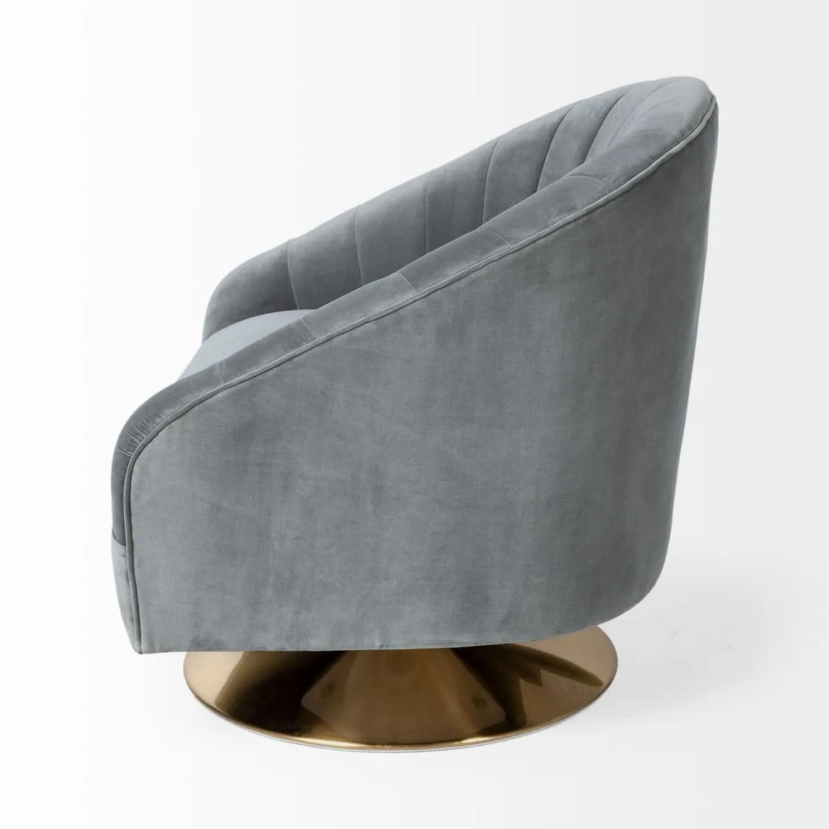 James Accent Chair Gray/Blue Velvet | Gold Metal