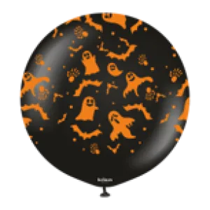 Kalisan 24" Halloween Theme 2 Black Printed Latex Balloon, 1 ct