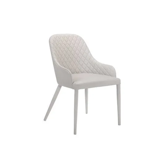 Kosta Light Grey Leather Dining Armchair