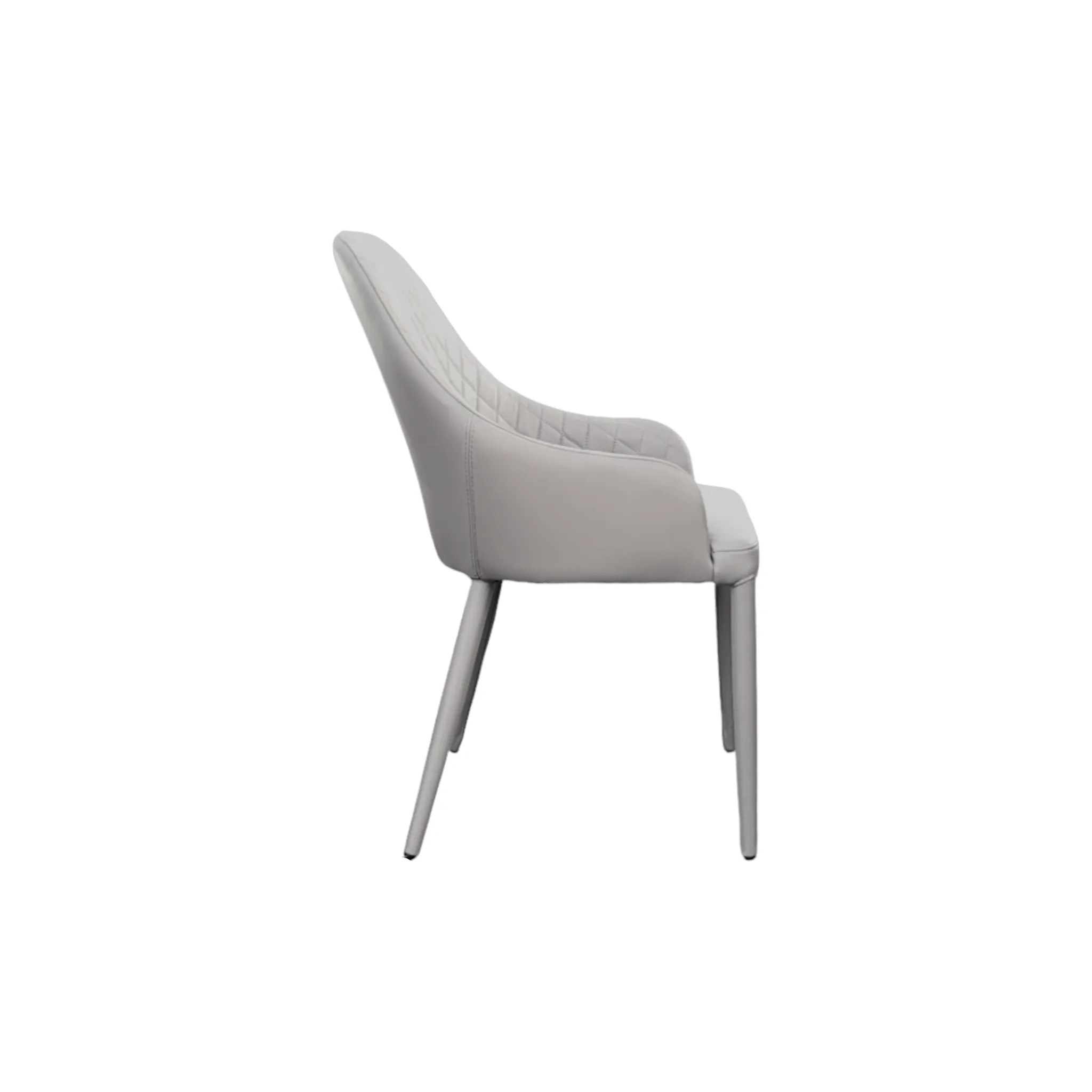 Kosta Light Grey Leather Dining Armchair