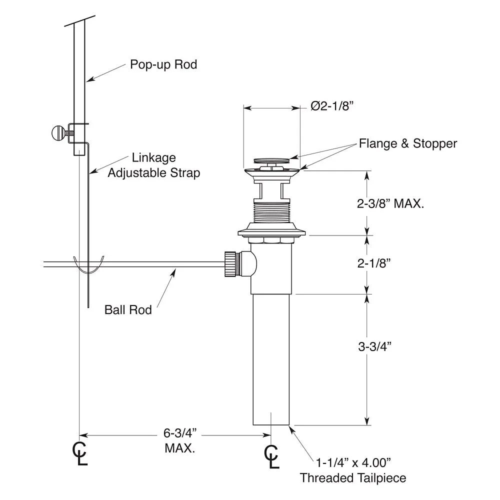 Lavatory Sink Pop-up Drain Assembly