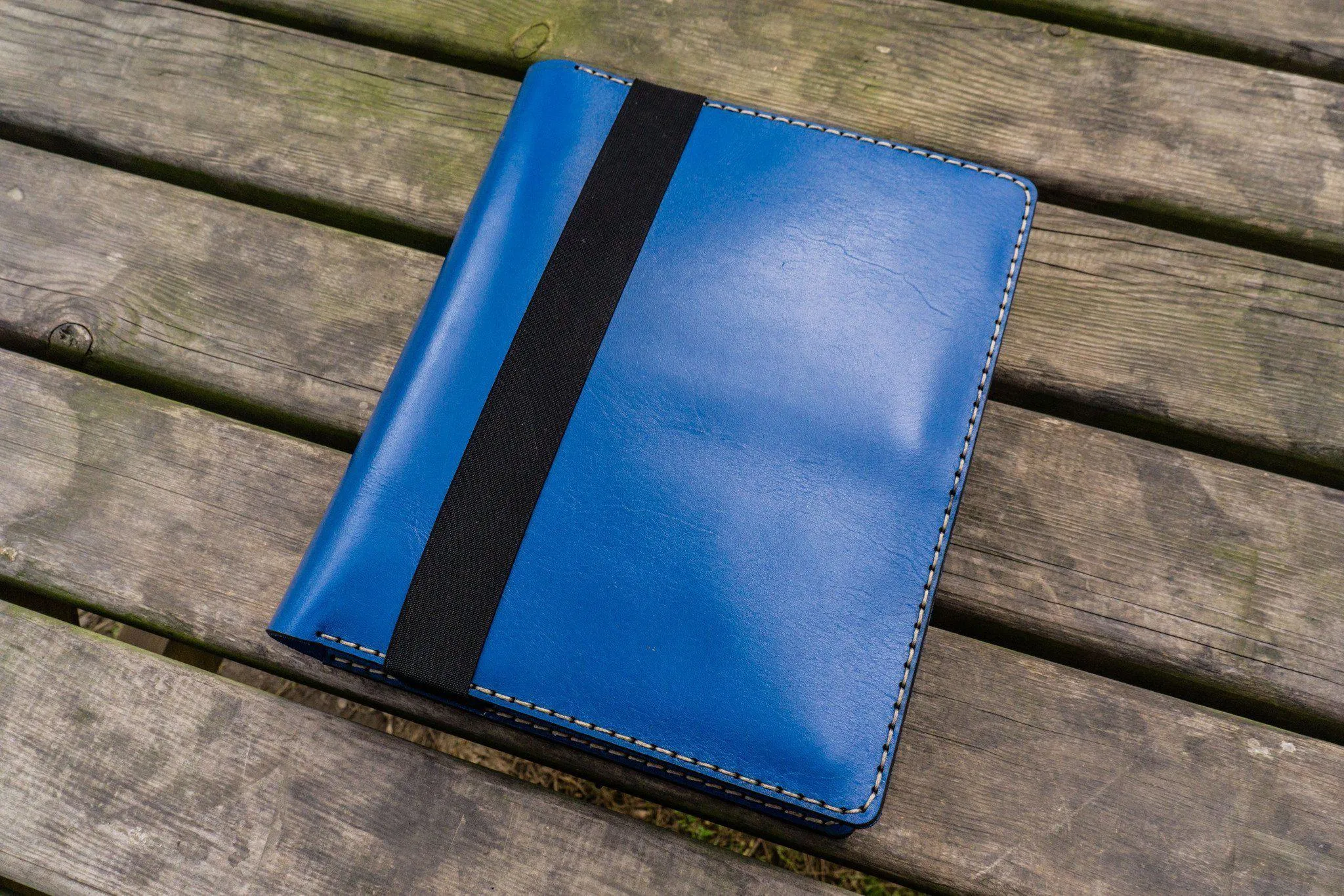 Leather Leuchtturm1917 B5 Notebook & iPad Air/Pro Cover - Blue