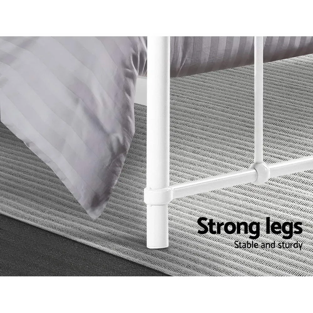 Leo Metal Double Bed Frame White