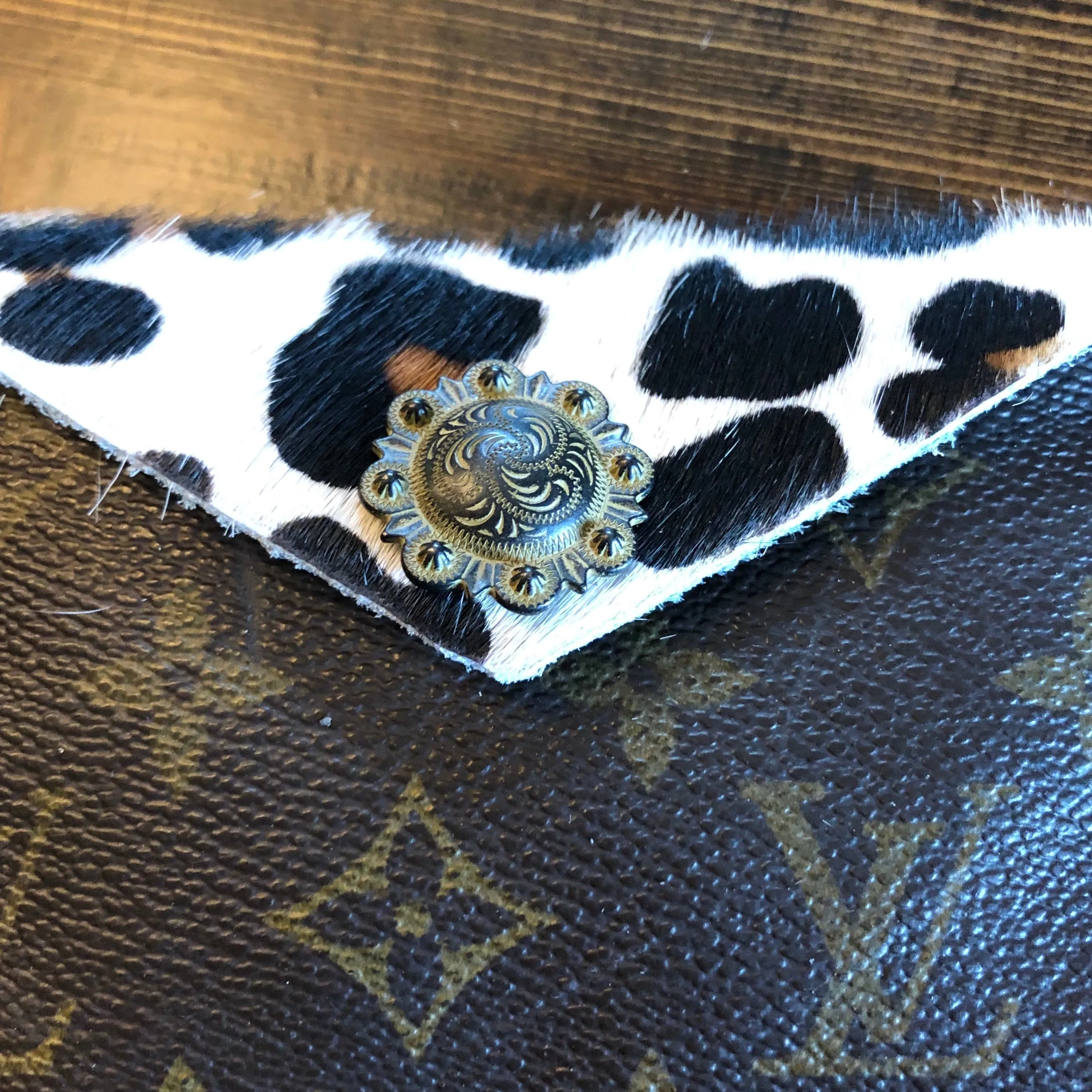 Leopard Print Vintage Card Holder/Key Chain