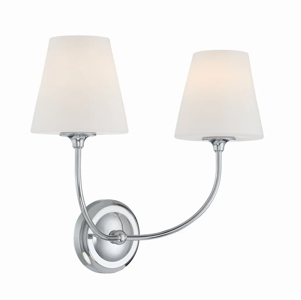 Libby Langdon Sylvan 2 Light Polished Chrome Sconce