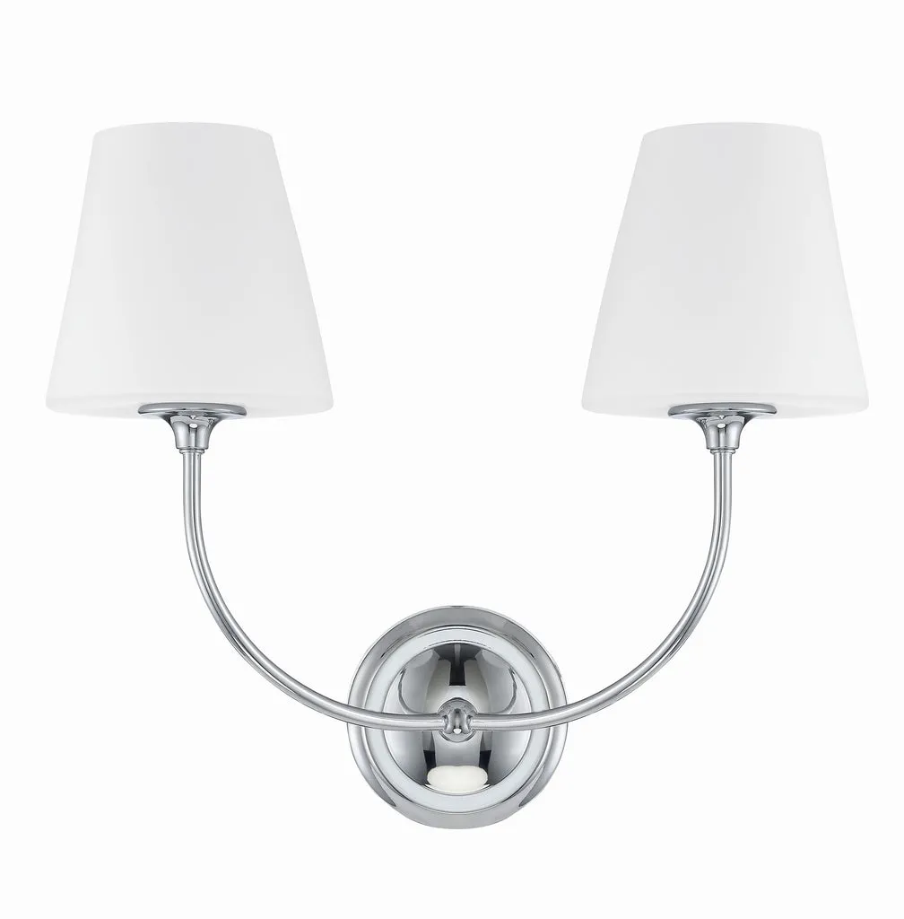 Libby Langdon Sylvan 2 Light Polished Chrome Sconce