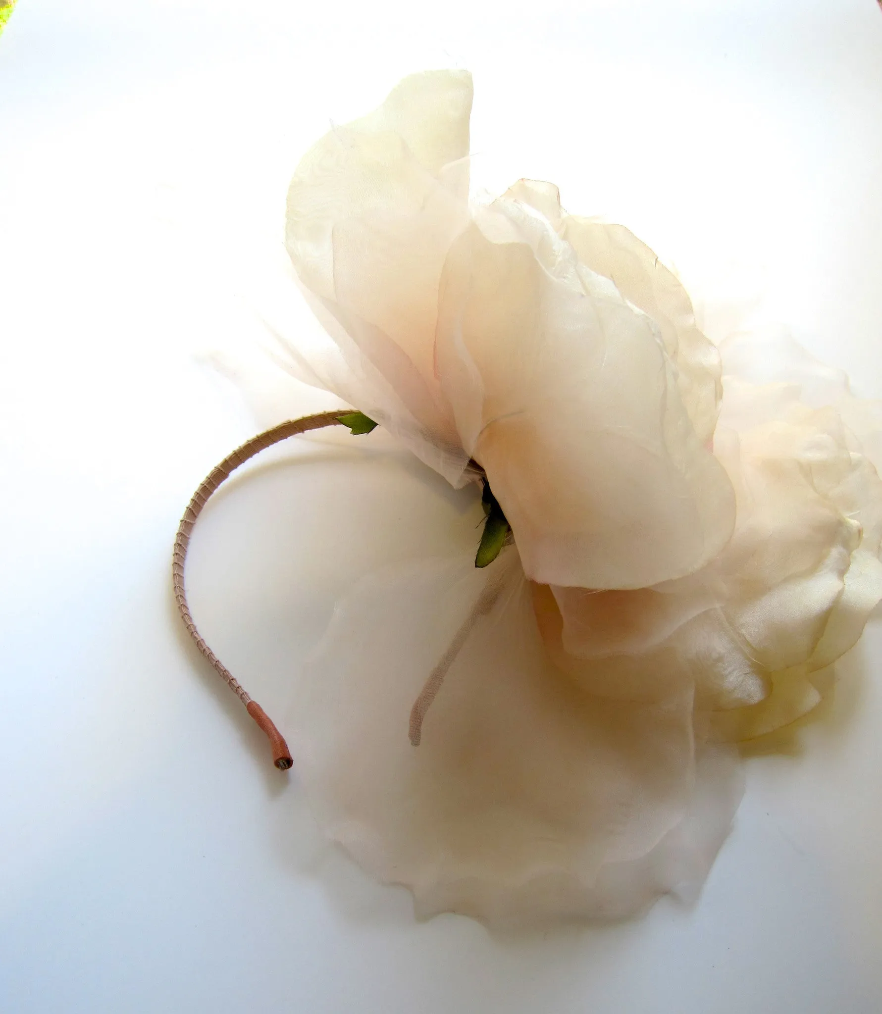 Light Pink Floral Fascinator Headband