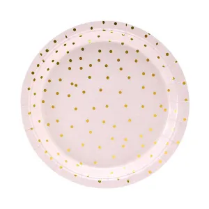 Light Pink Polka Dots Party Plates x 6