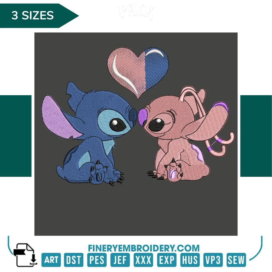 Lilo and Stitch Love Embroidery Design – FineryEmbroidery