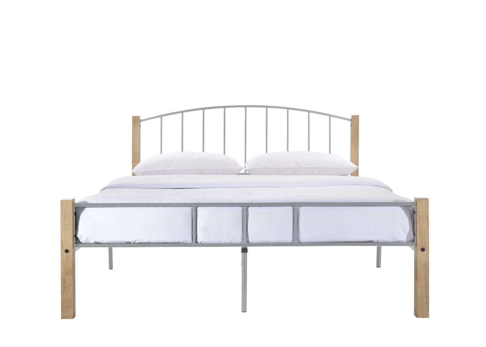 Metal Queen Bed Frame Natural   Silver