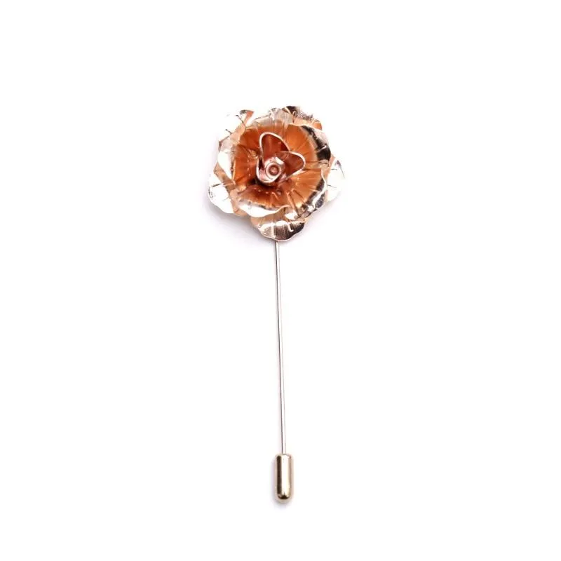 Metal Rose Flower Lapel Pin