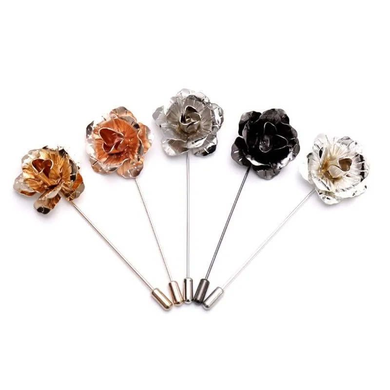 Metal Rose Flower Lapel Pin