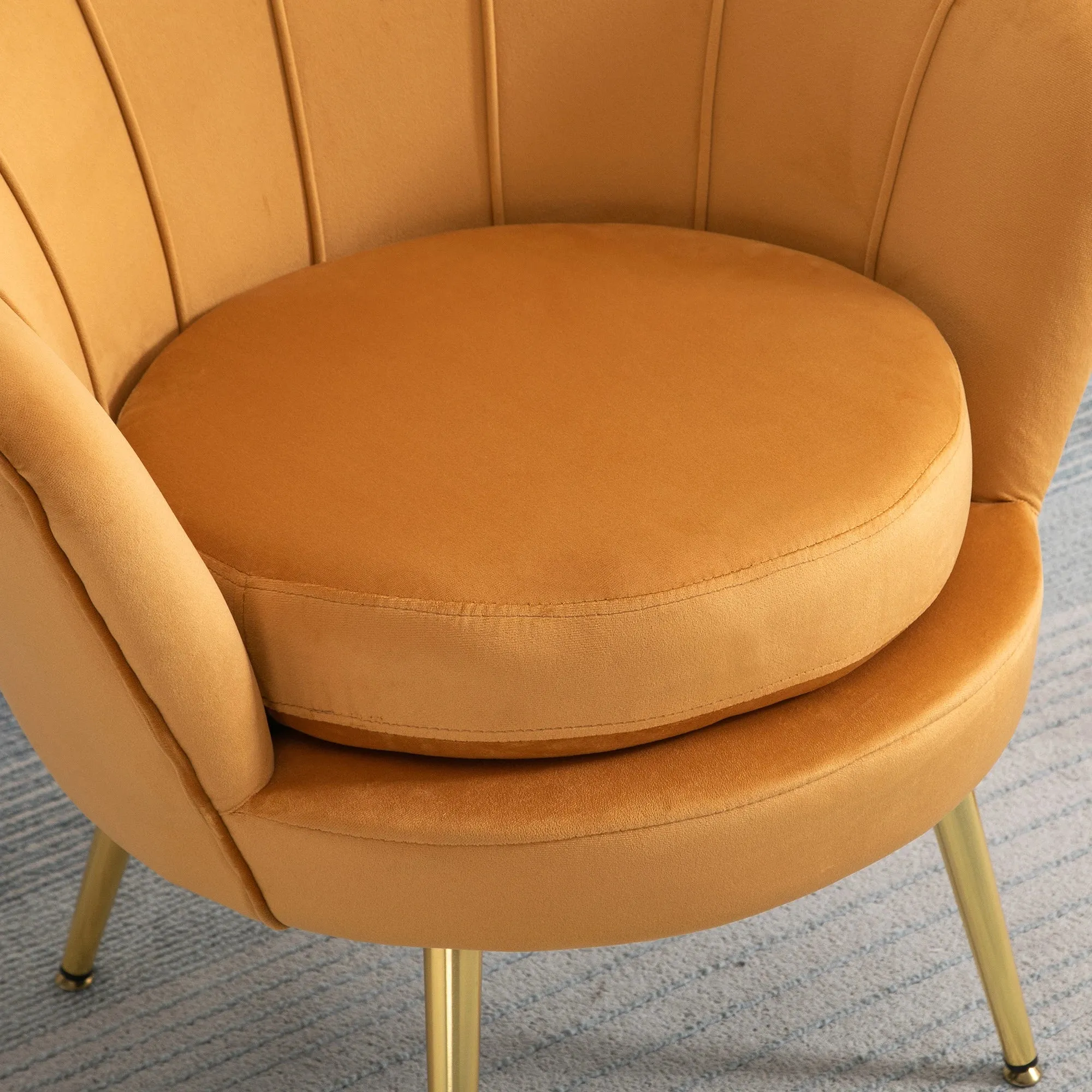 Modern Chair with Velvet-Touch Fabric and Gold Metal Legs - Available in 5 Colours