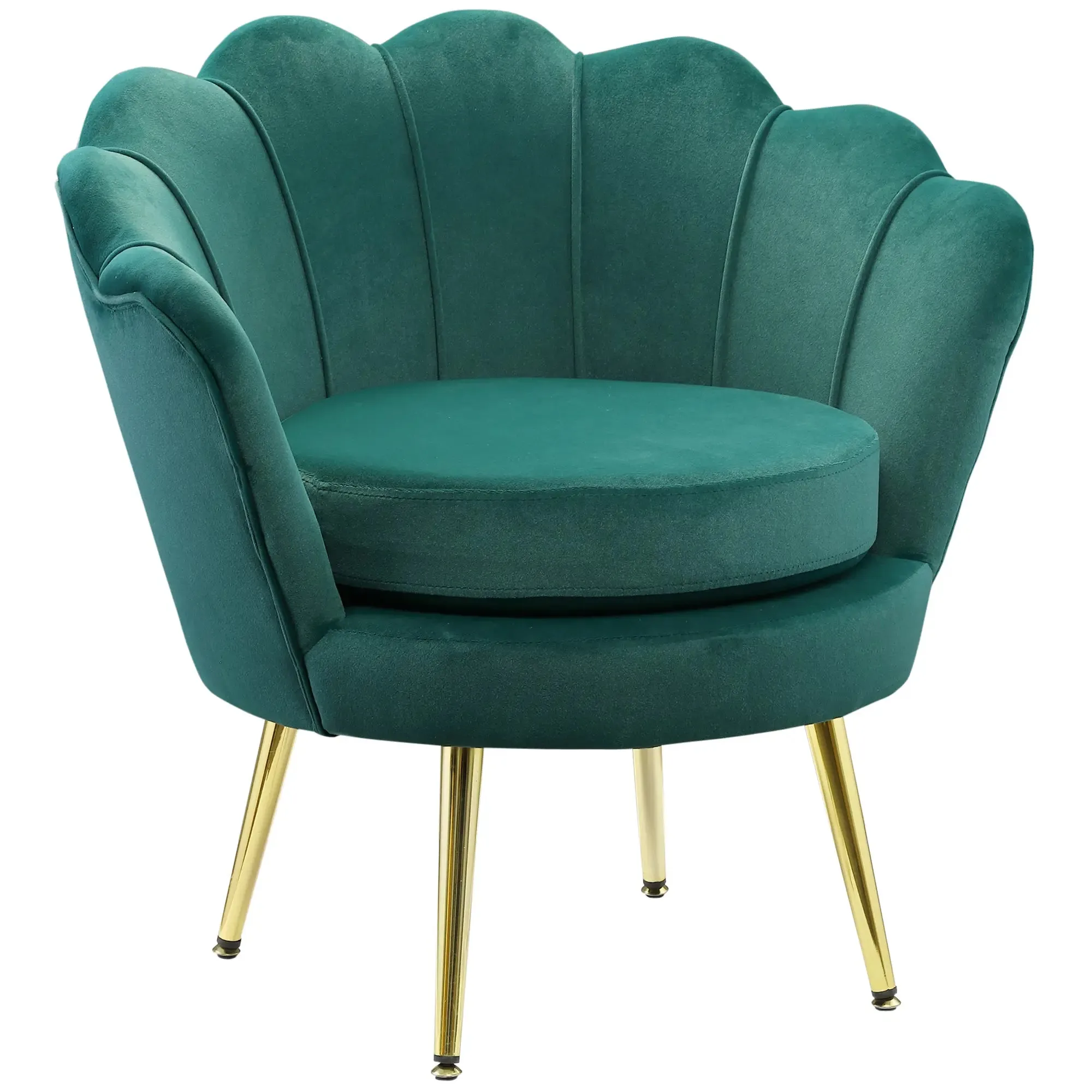 Modern Chair with Velvet-Touch Fabric and Gold Metal Legs - Available in 5 Colours