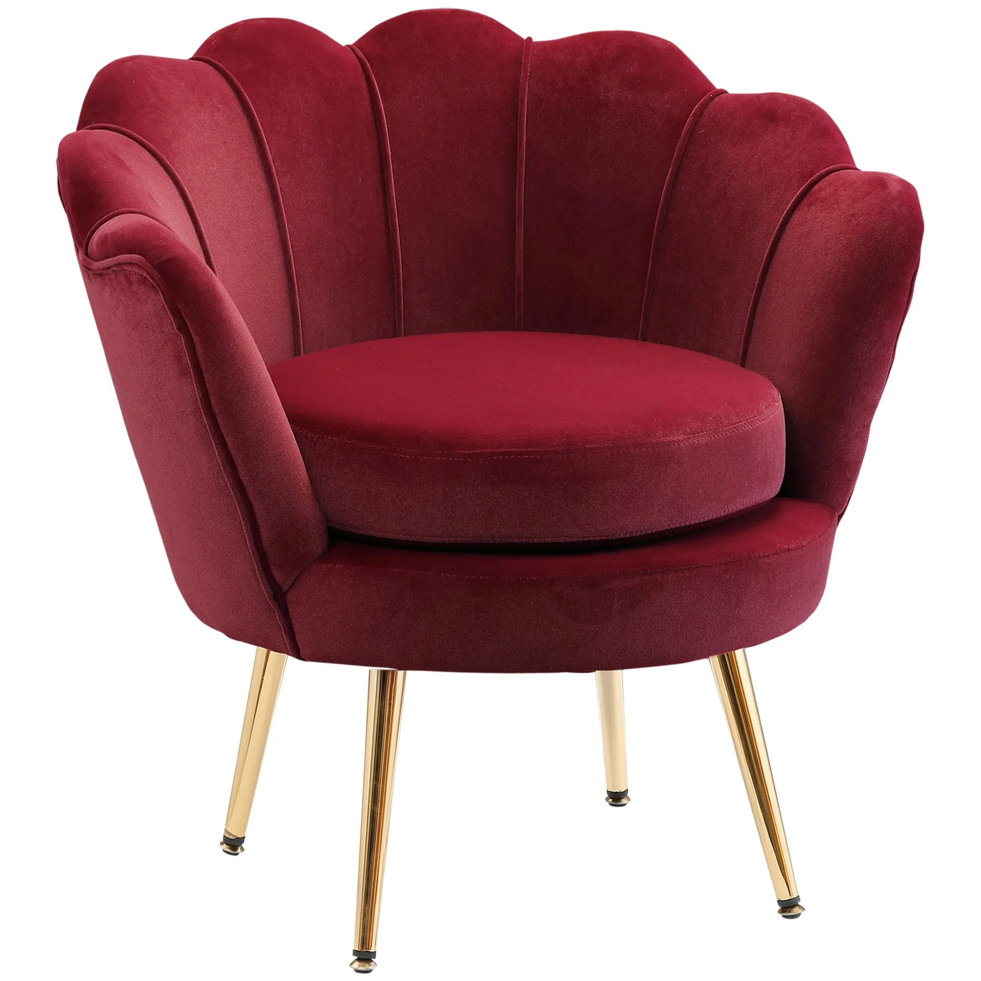 Modern Chair with Velvet-Touch Fabric and Gold Metal Legs - Available in 5 Colours