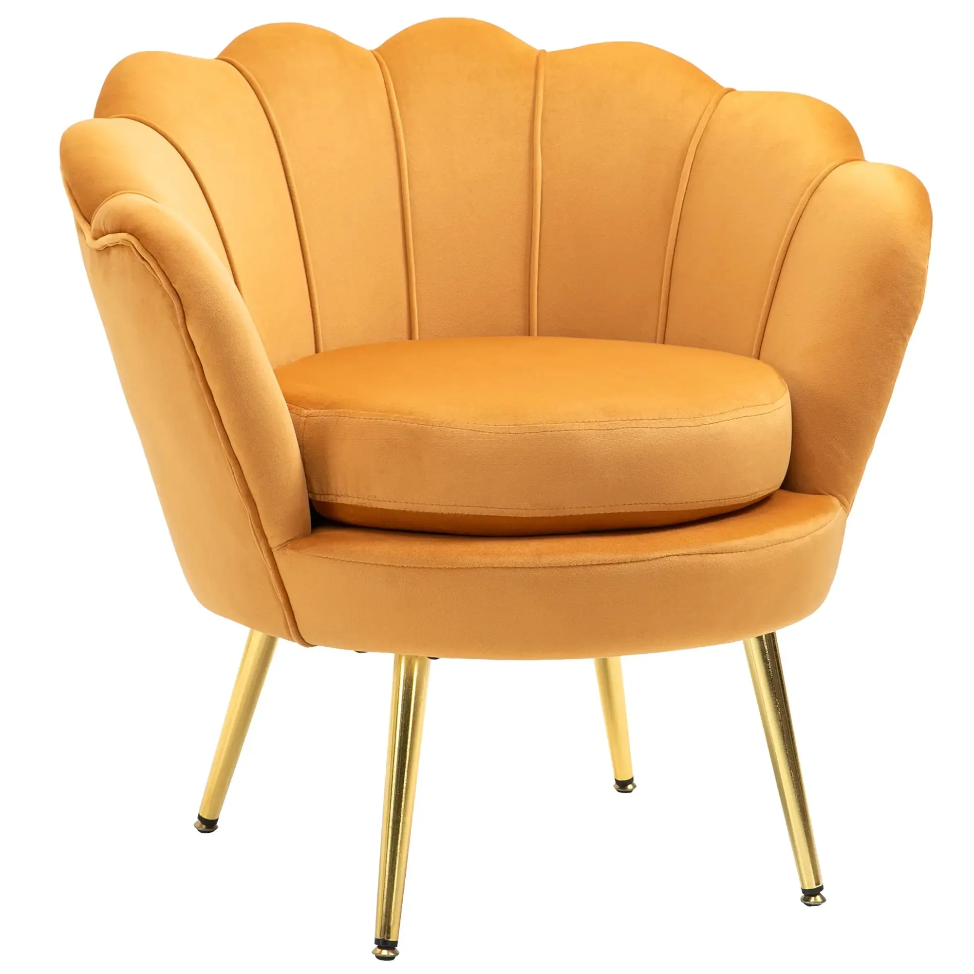 Modern Chair with Velvet-Touch Fabric and Gold Metal Legs - Available in 5 Colours