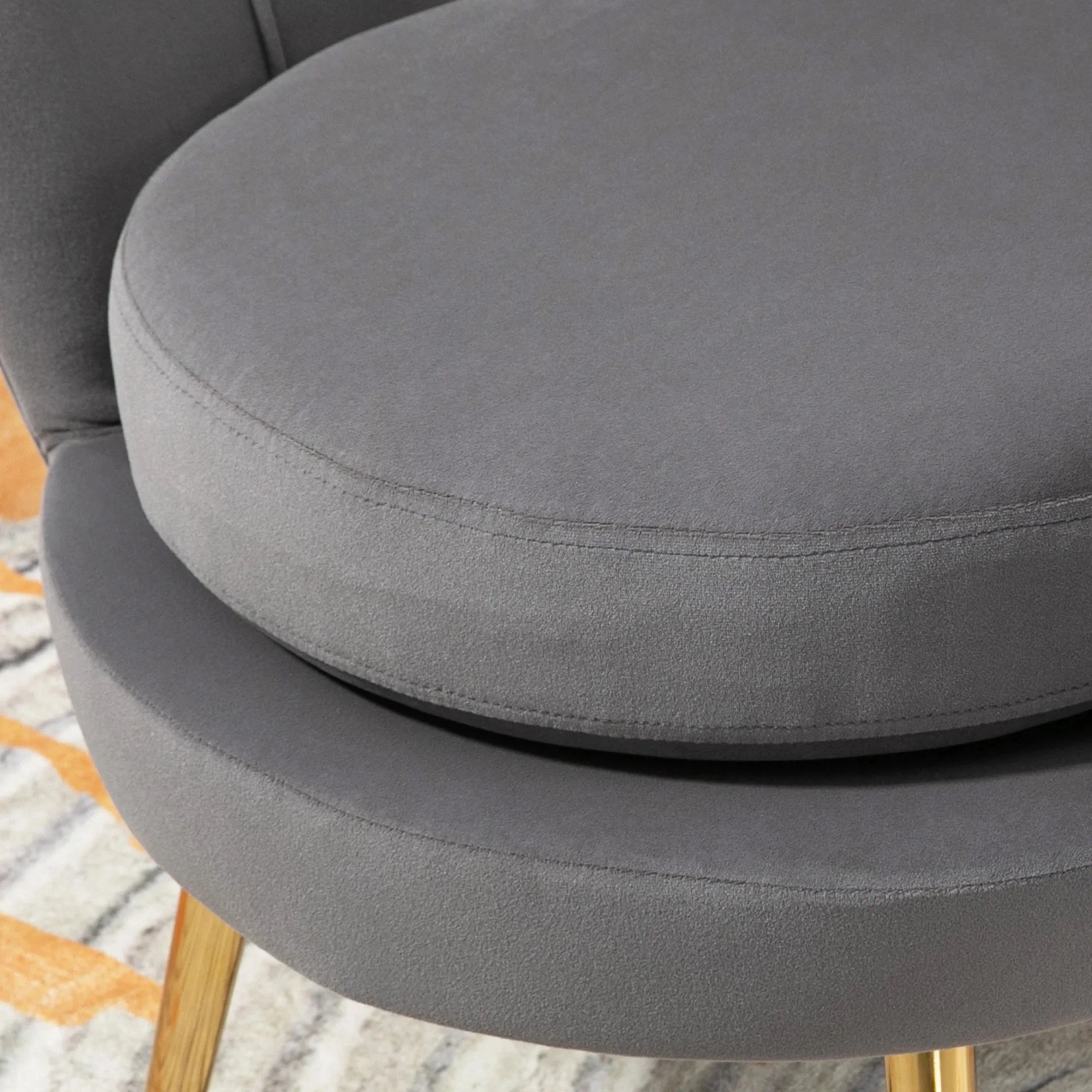 Modern Chair with Velvet-Touch Fabric and Gold Metal Legs - Available in 5 Colours