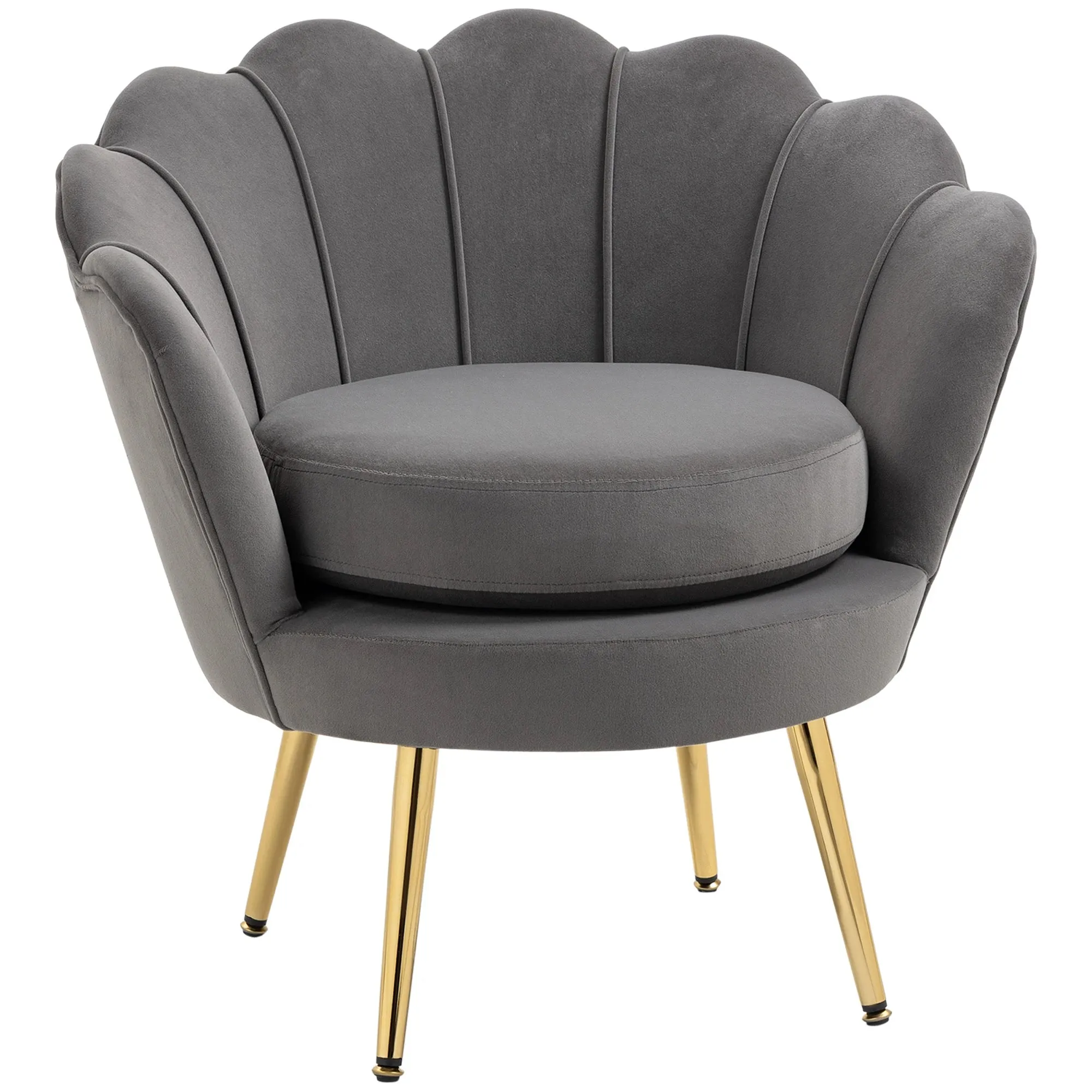 Modern Chair with Velvet-Touch Fabric and Gold Metal Legs - Available in 5 Colours