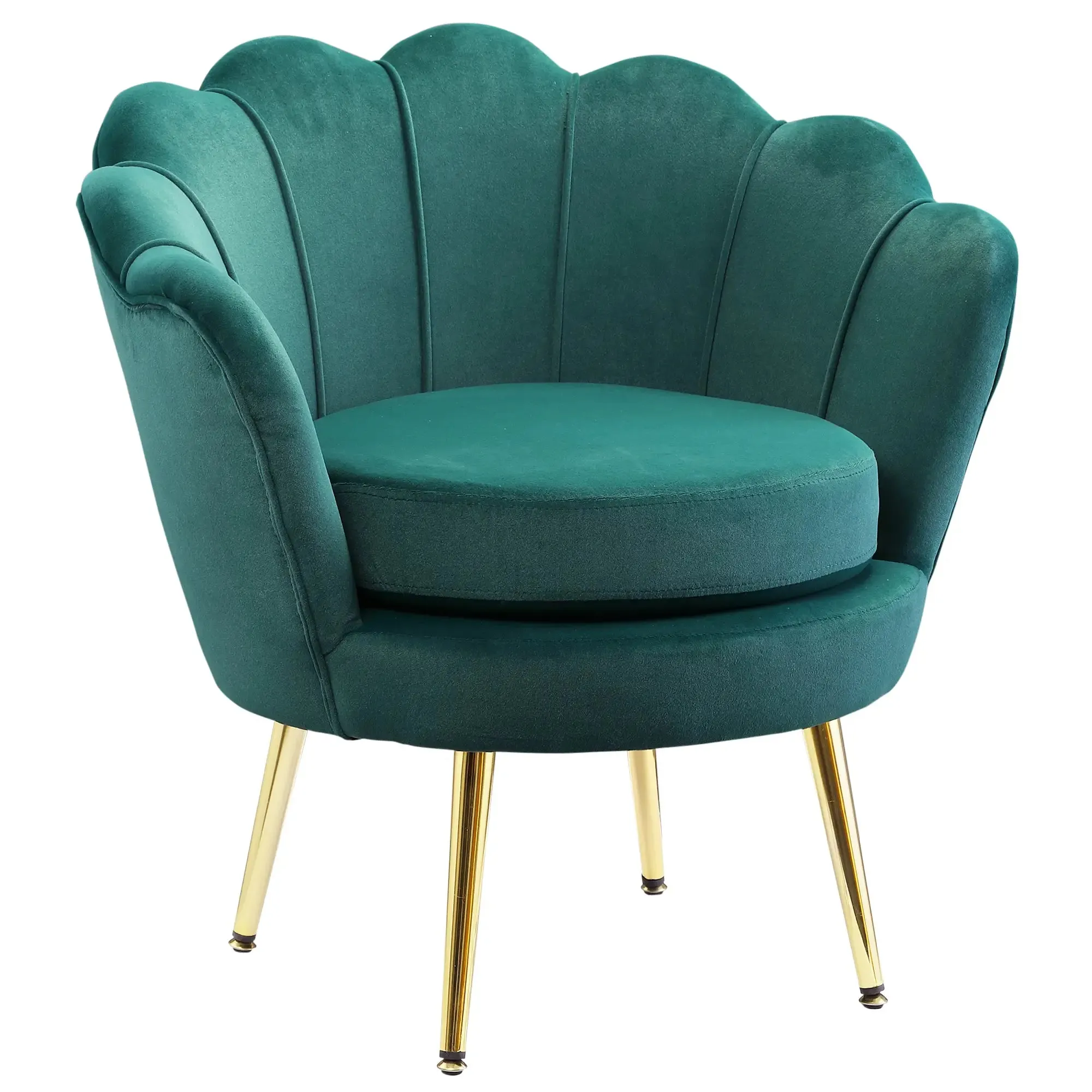 Modern Chair with Velvet-Touch Fabric and Gold Metal Legs - Available in 5 Colours