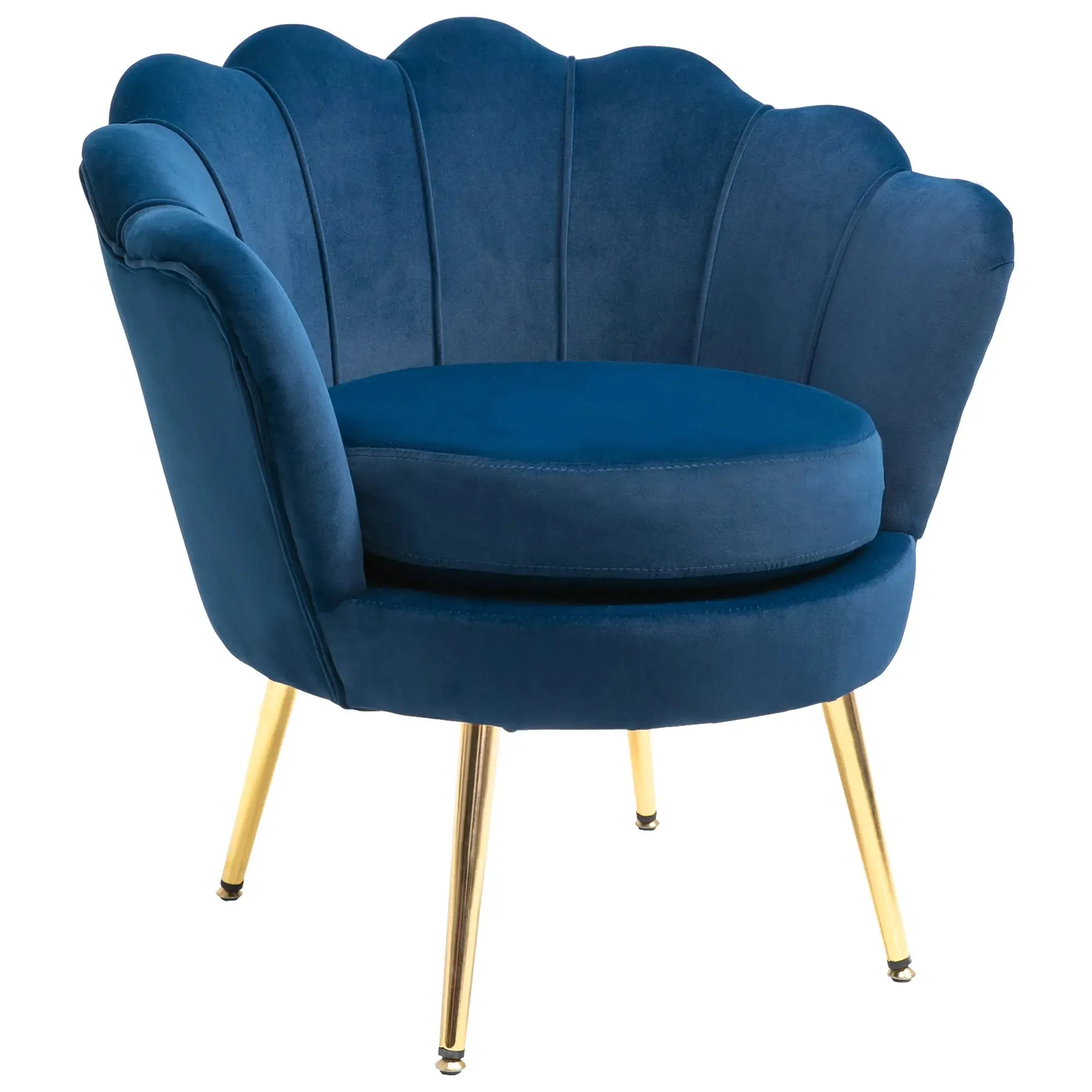 Modern Chair with Velvet-Touch Fabric and Gold Metal Legs - Available in 5 Colours