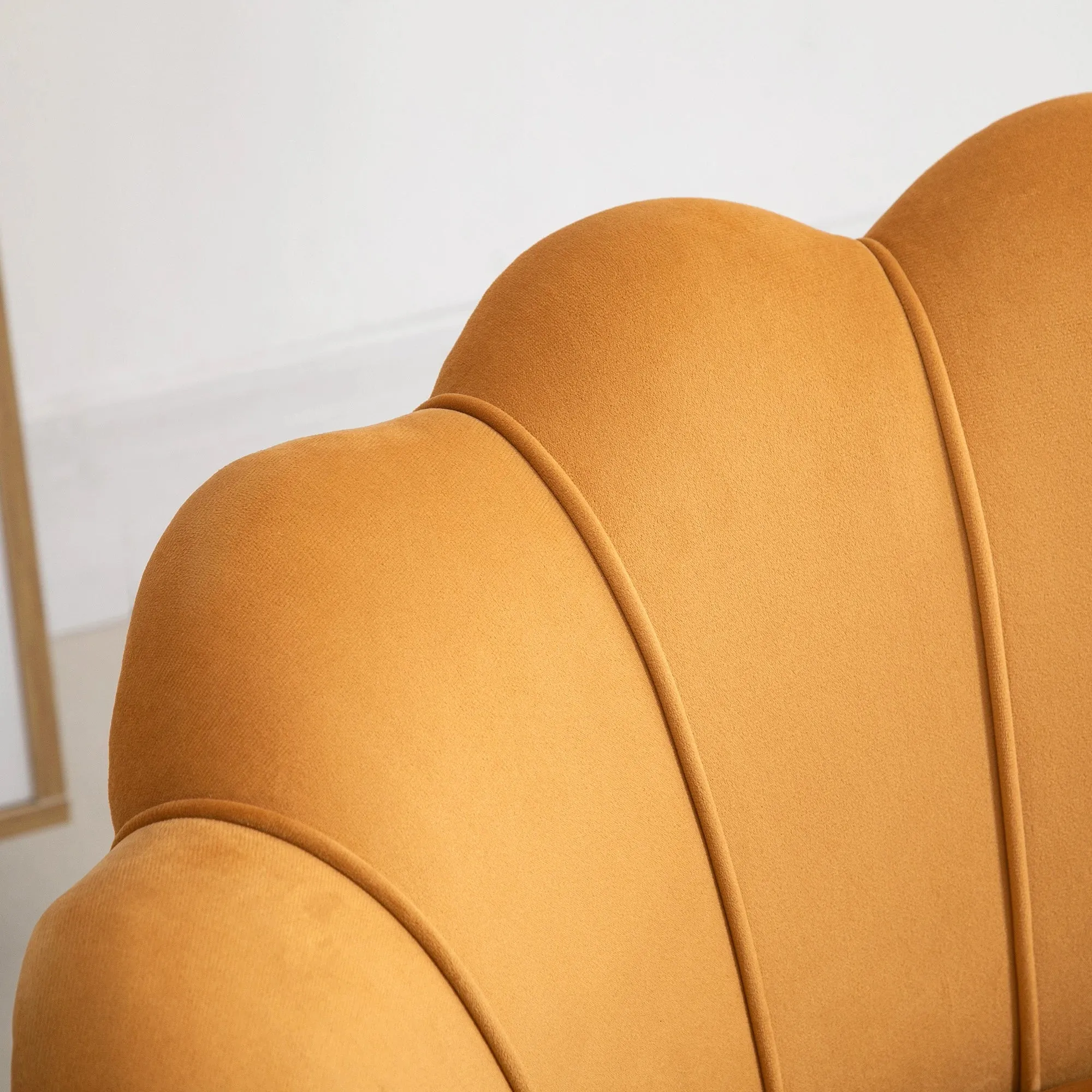 Modern Chair with Velvet-Touch Fabric and Gold Metal Legs - Available in 5 Colours