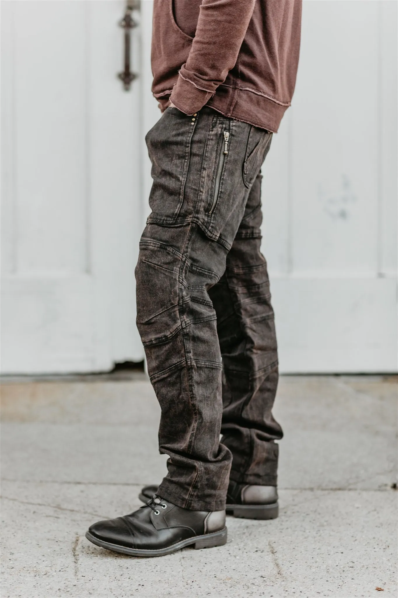 Moto Maxx Pants - Black Mud - Stretch Canvas