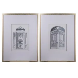 Ornate Doors Fake Pencil Wall Art set of 2