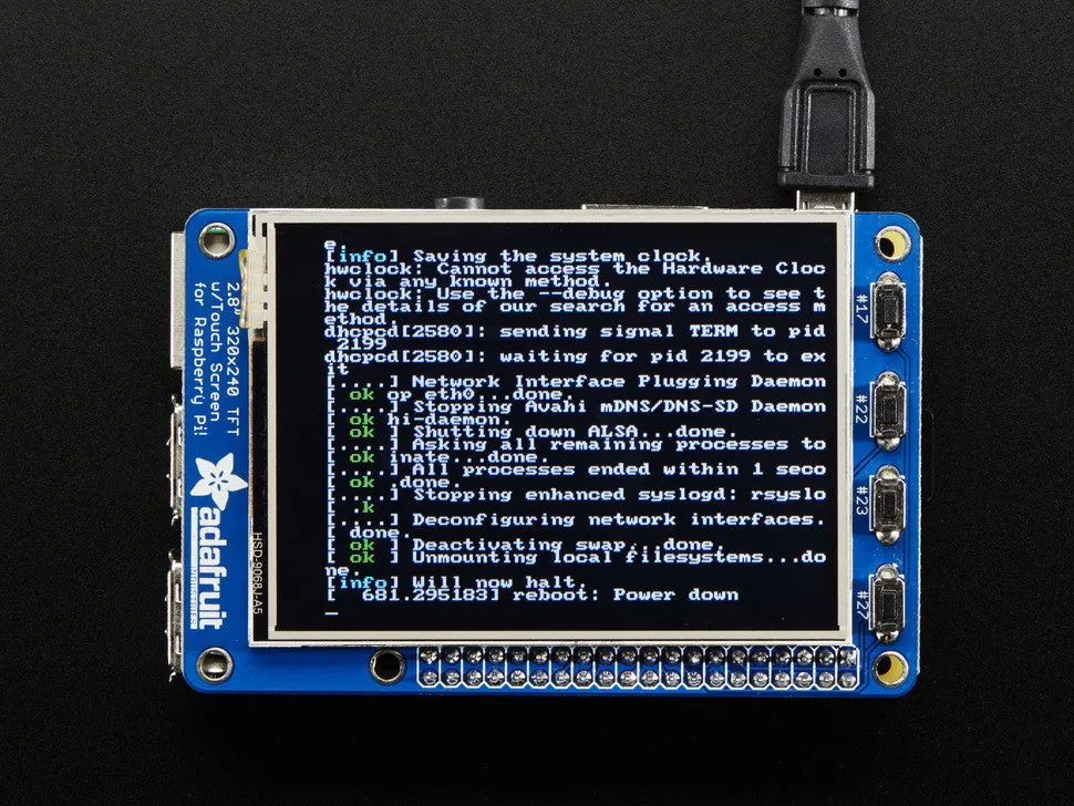 PiTFT Plus Assembled 320x240 2.8" TFT   Resistive Touchscreen - Pi 2 and Model A  / B 