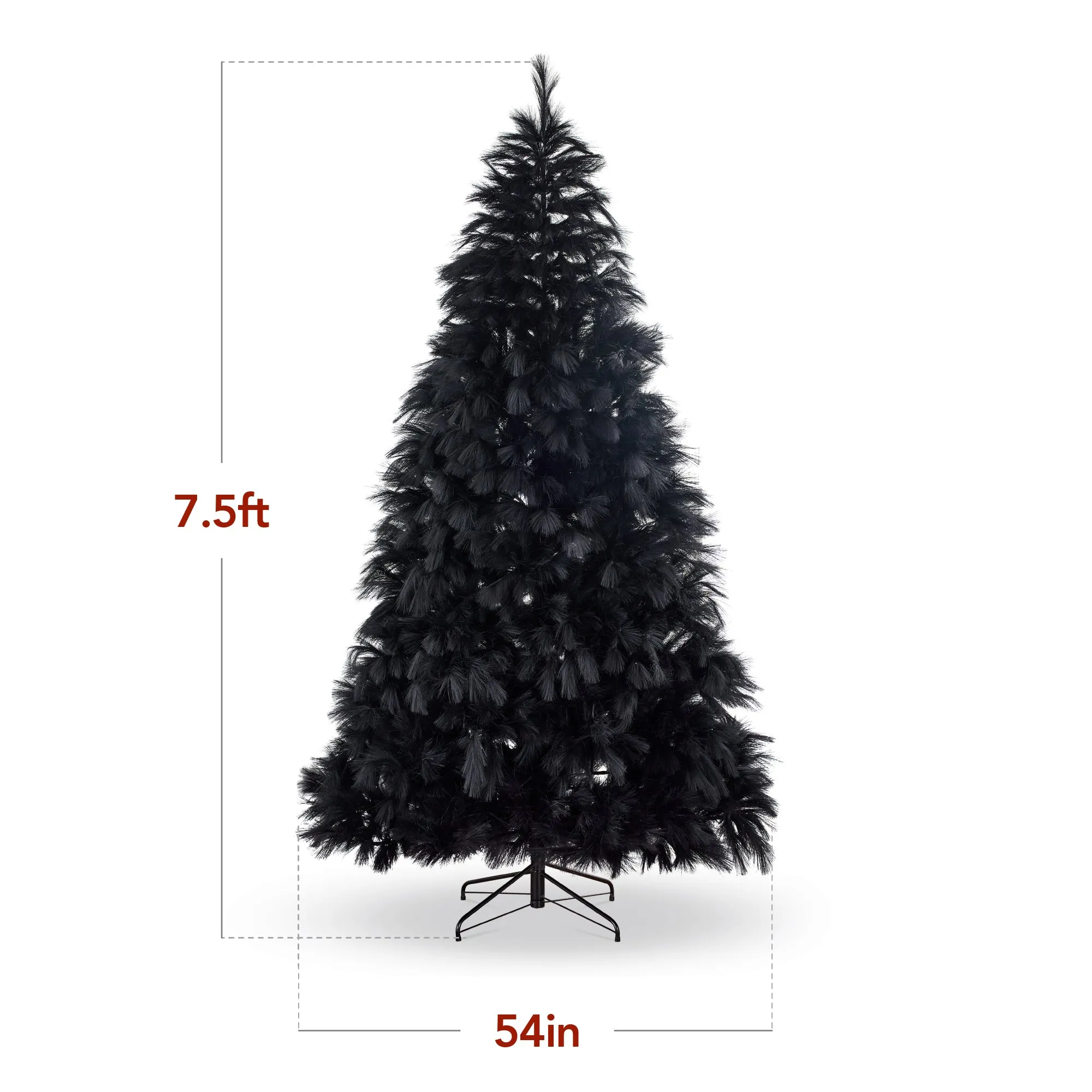 Premium Artificial Black Pampas Christmas Tree w/ Foldable Metal Base