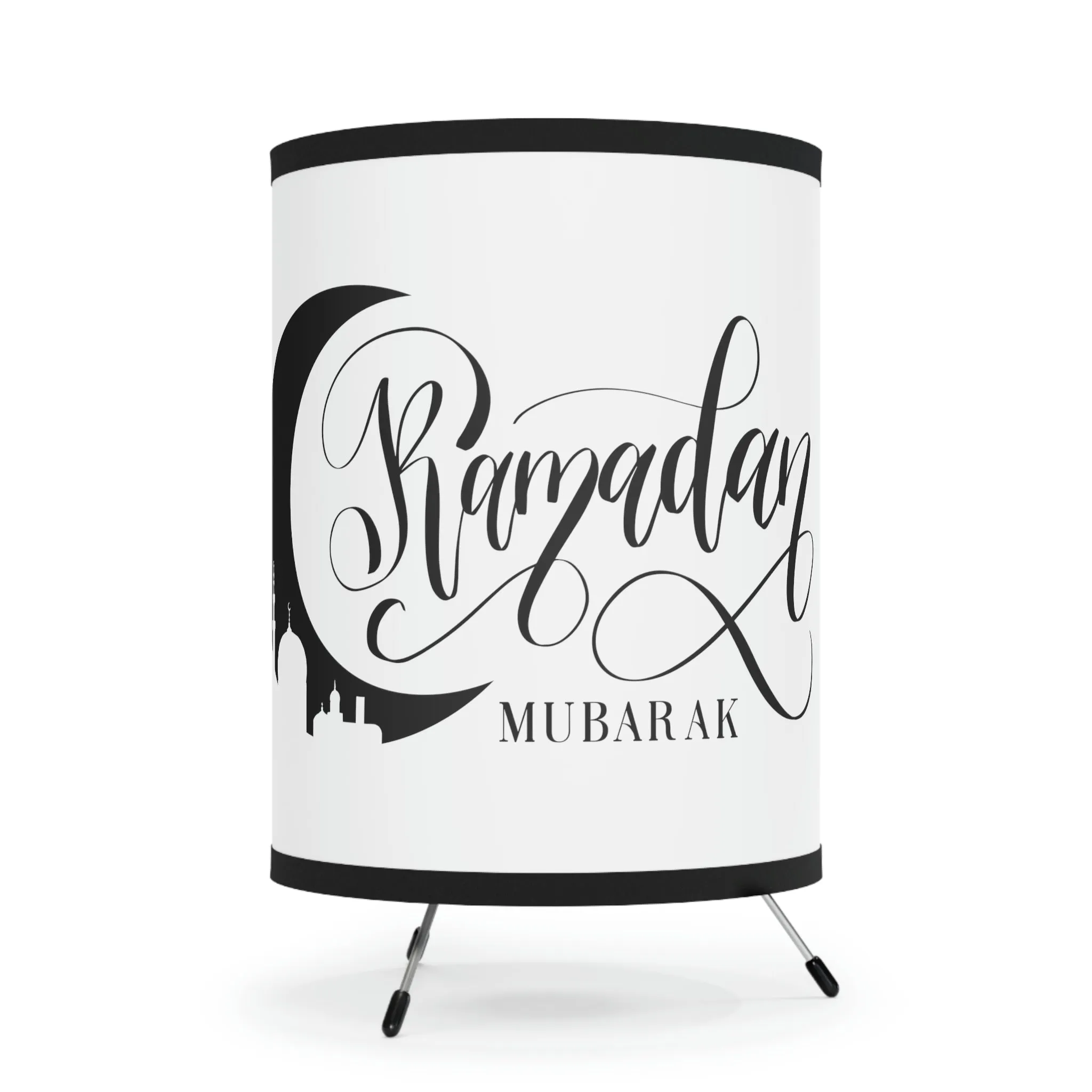 Ramadan Mubarak - Tripod Lamp with High-Res Printed Shade, US\CA plug