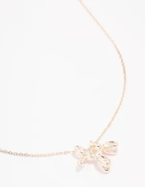 Rose Gold Bubble Dog Pendant Necklace