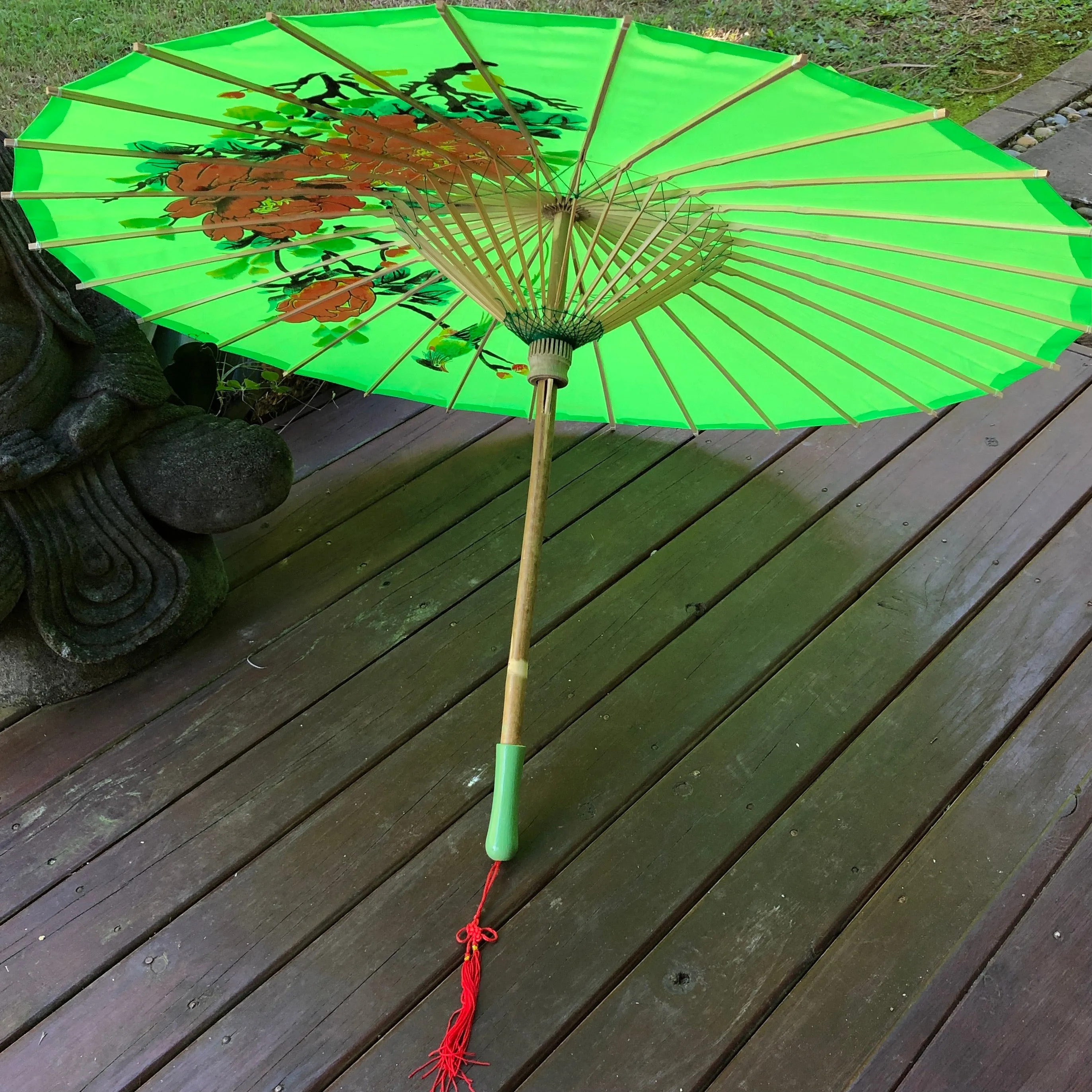 SALE - Peony flowers nylon parasol