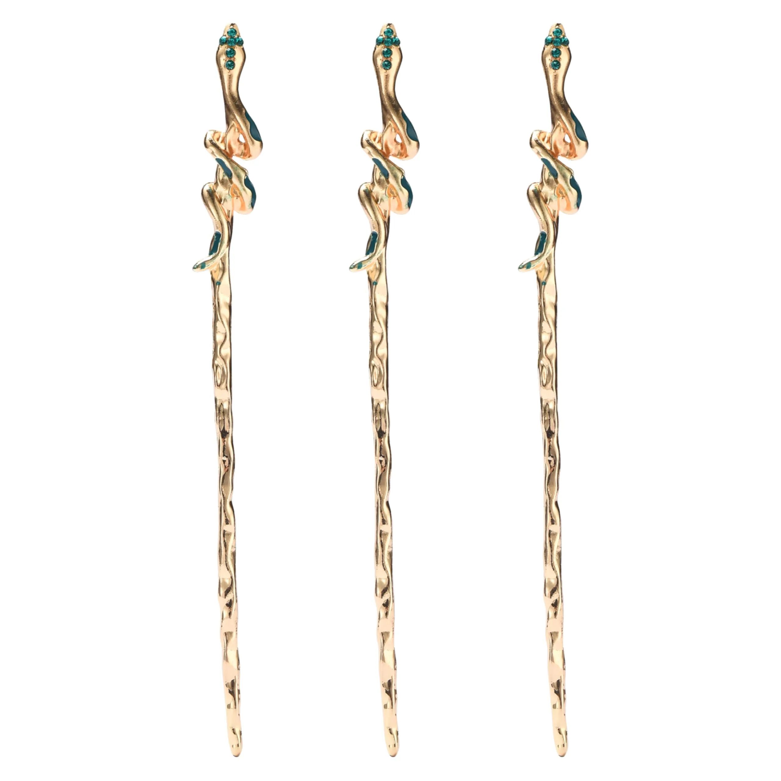 Snake Hair Sticks For Buns - Set Of 3 Gold Hair Stick Pin - Hair Chopsticks