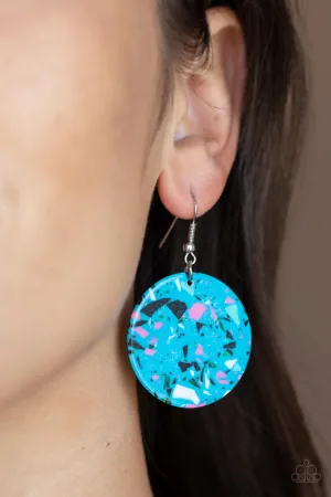 Tenaciously Terrazzo - Blue Earrings - Paparazzi Accessories