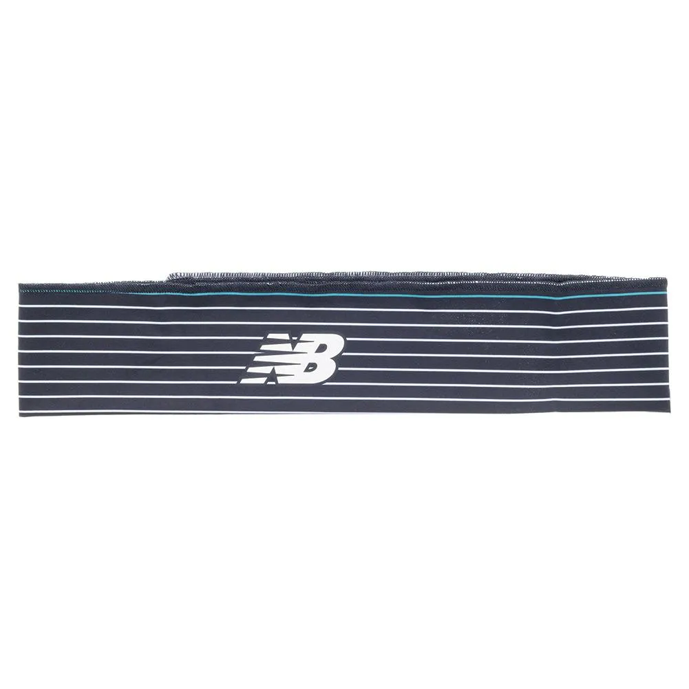 Tennis Headband Blue and White Stripe